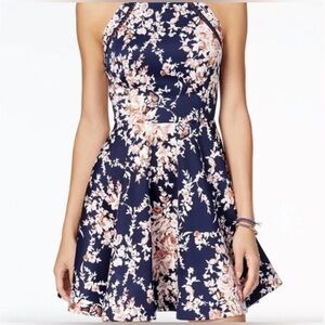 B.Darling floral fit & flare sleeveless mini dress size 1/2
